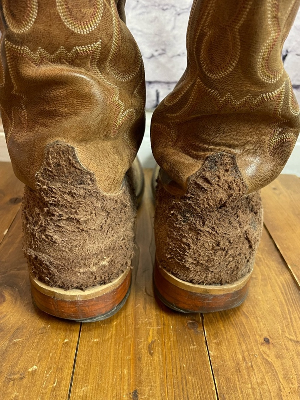 Anderson Bean brown leather square toe cowboy boots - Picture 5 of 12